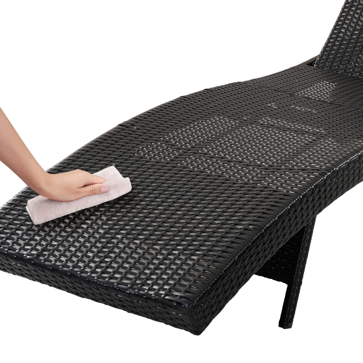variant-group:rf-n707p395515d|Roomfitters 80"W Patio Chaise Lounge Chairs Set of 2 with Wheels, Folding Table, Adjustable Rattan Loungers, Black & Brown