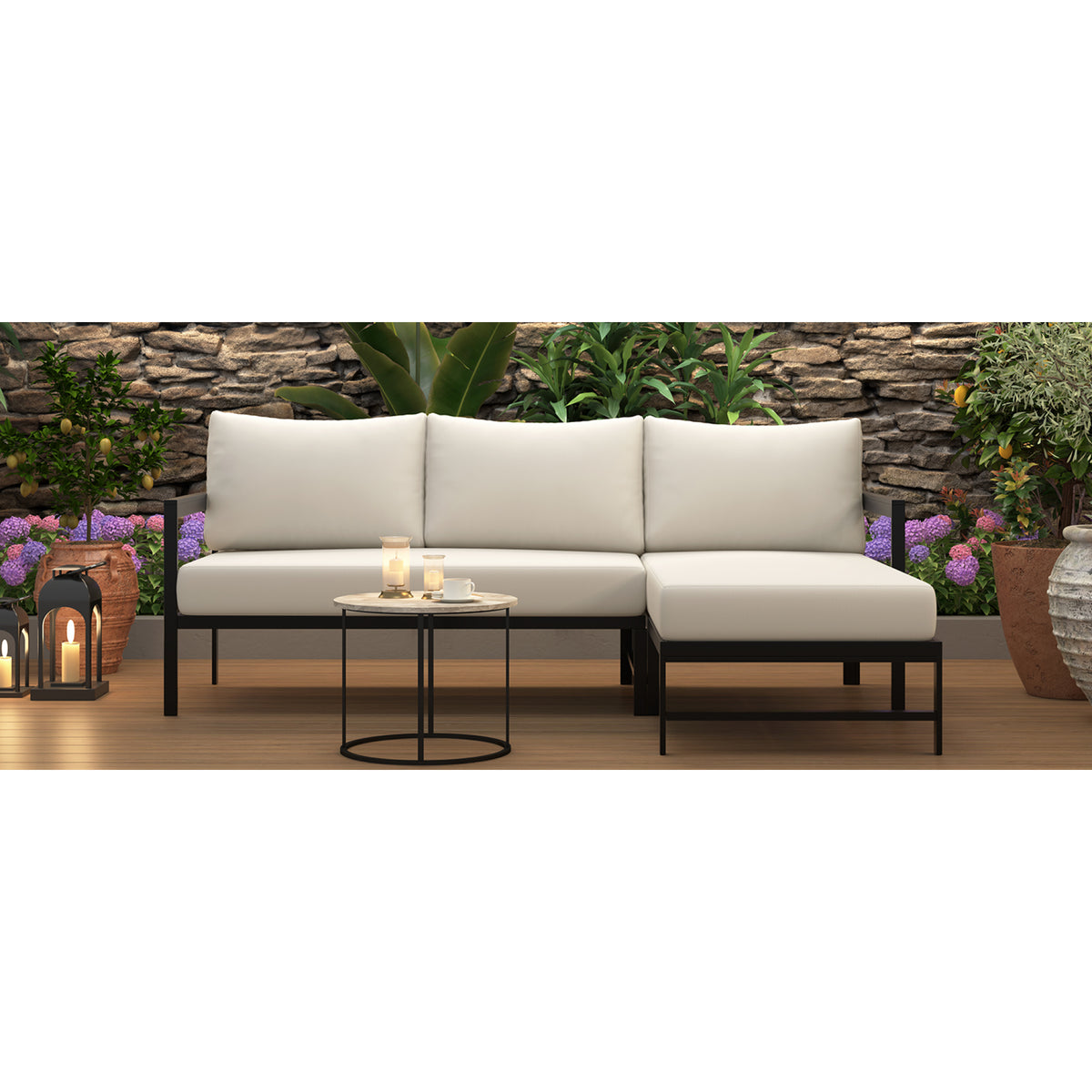 variant-group:rf-n711wy000480aaa|Roomfitters Modern L-Shaped Outdoor Sectional Sofa, 3-Seater Patio Conversation Couch, Beige Cushions, Iron Frame