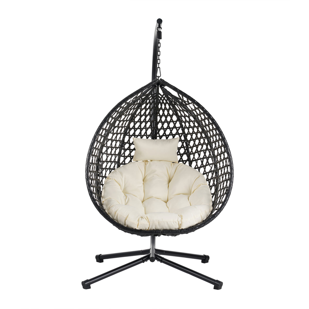 variant-group:rf-n711p255131a|Roomfitters Versatile Hanging Egg Chair for Indoor and Outdoor Use, Black+Beige