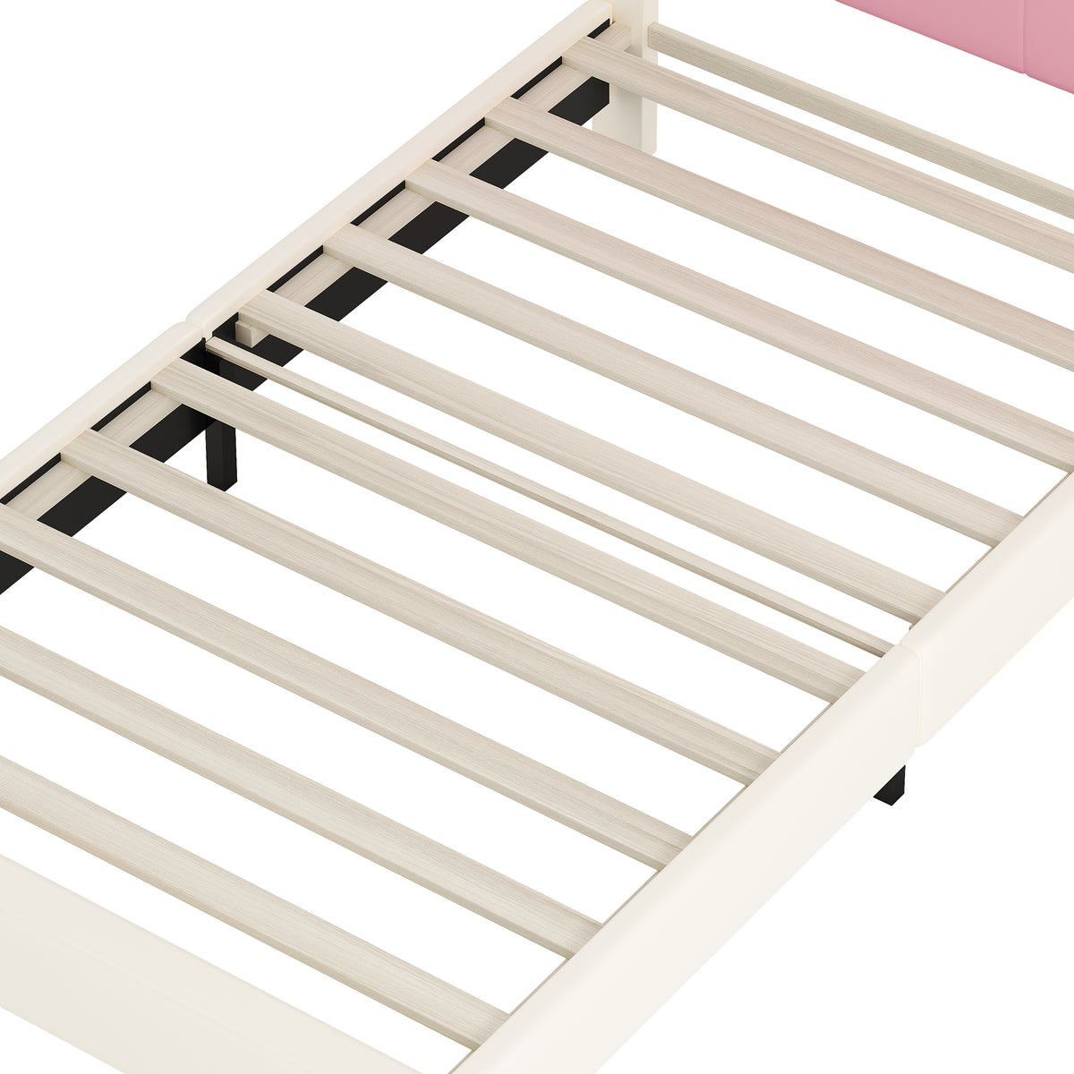 variant-group:rf-n733p180807k|Roomfitters Princess Upholstered Twin Platform Bed with Crown Headboard & Footboard, Cream