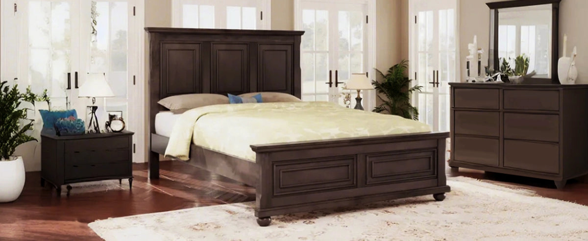 variant-group:rf-n701bs701p422951d|Roomfitters King Size Bed Frame with Paneled Headboard and Footboard, Traditional Wooden Platform Bed Frame, Brown