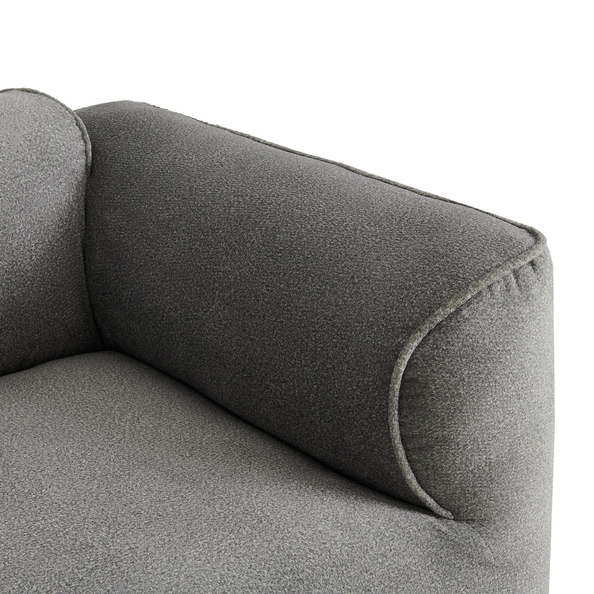 variant-group:rf-n711wy000464aae|Roomfitters Double-needle Cut Velvet Sofa, 4-Seater Modern Modular Sectional Couch with Movable Ottoman for Living Room, Gray