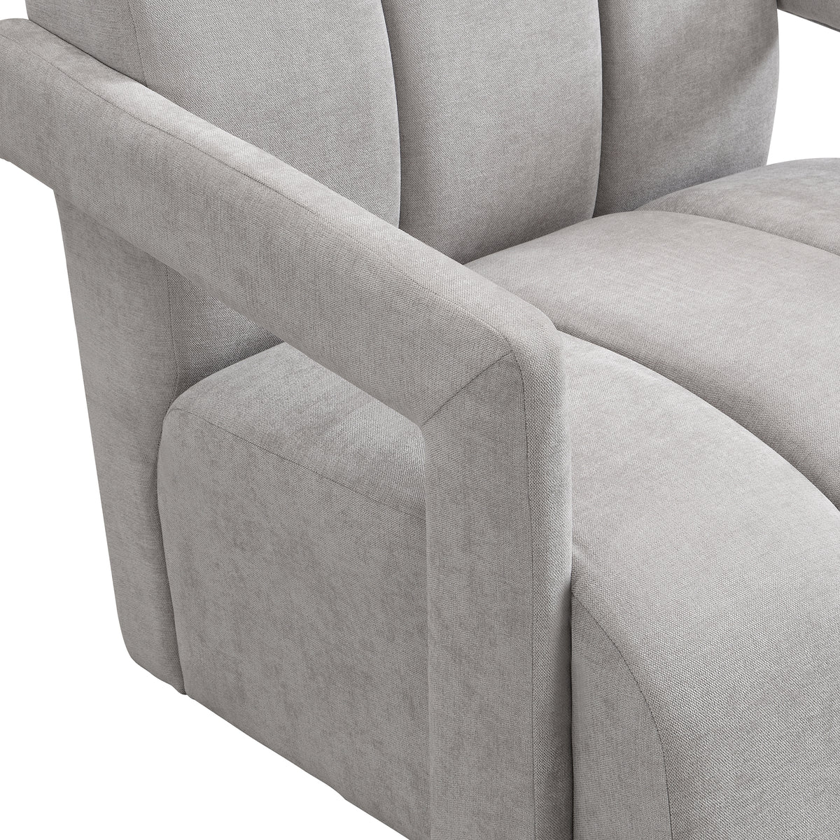 variant-group:rf-n724p256551e|Roomfitters Modern Minimalist Leisure Armchair with L-Shaped Armrests and Polyester Upholstery, Gray