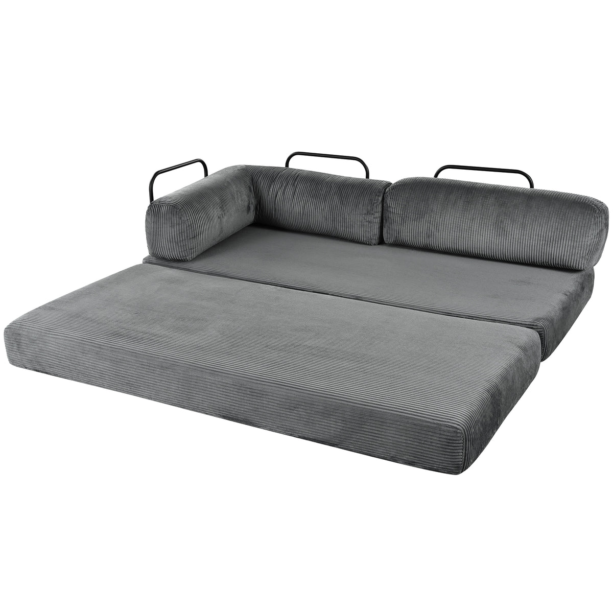 variant-group:rf-n711wy000448aae|Roomfitters L-Shaped Modular Sectional Sofa in Corduroy Fabric, Modern Couch for Living Room and Apartment, Gray