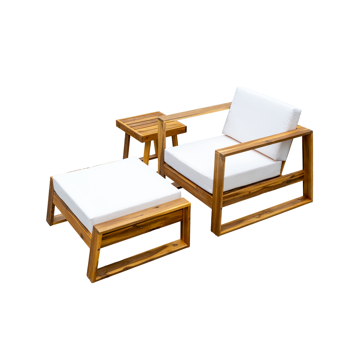 variant-group:rf-n711wy000431aaa|Roomfitters Acacia Wood Outdoor Lounge Set - Chair & Ottoman for Patios, Balconies, Gardens, Natural+Beige