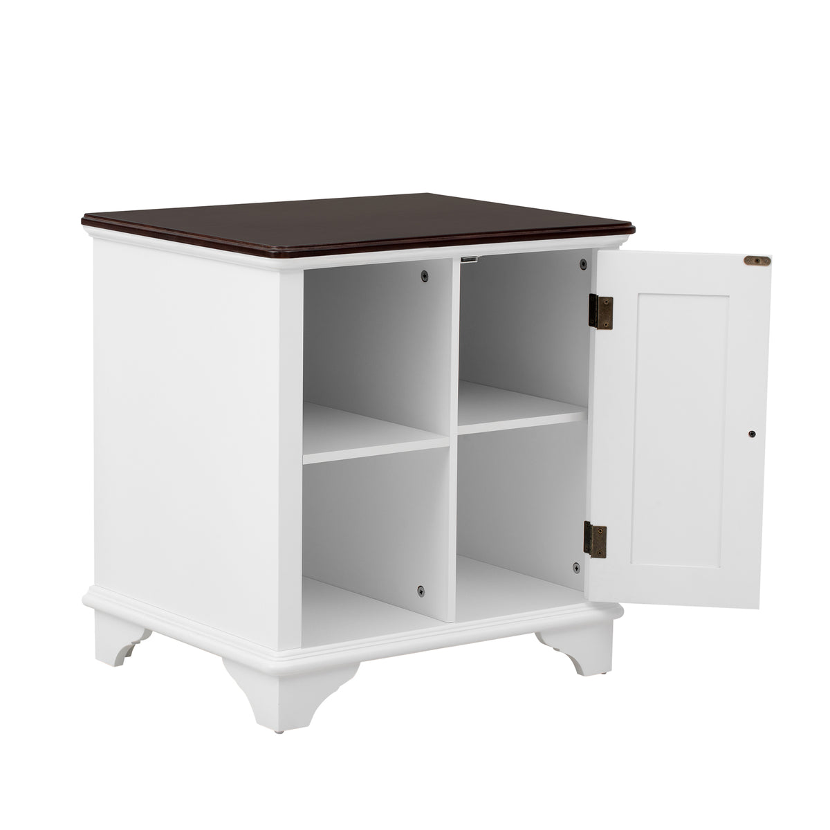 variant-group:rf-n724p401353k|Roomfitters American Style Louvered Side End Table with 2 Grass Storage Baskets, White