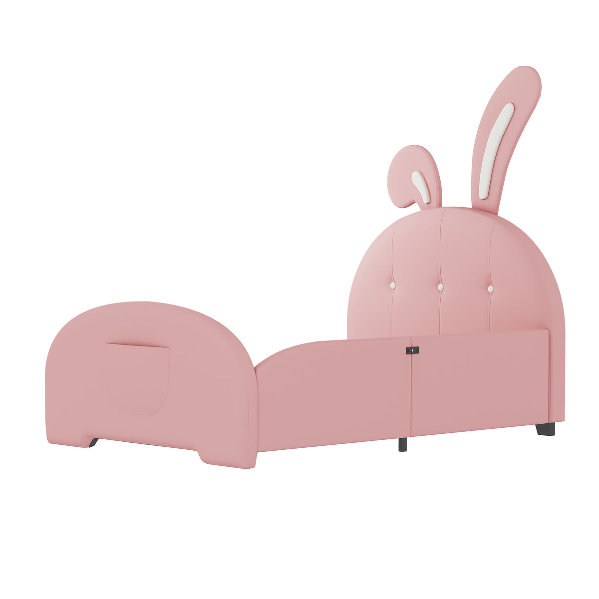 variant-group:rf-n733p198764h|Roomfitters Rabbit-Shaped Princess Twin Platform Bed with Upholstered Headboard and Footboard, Pink