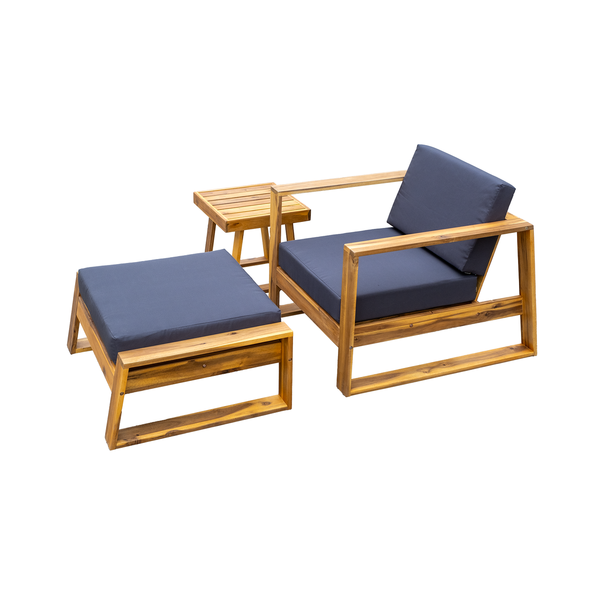 variant-group:rf-n711wy000431aae|Roomfitters Acacia Wood Outdoor Lounge Set - Chair & Ottoman for Patios, Balconies, Gardens, Natural+Gray