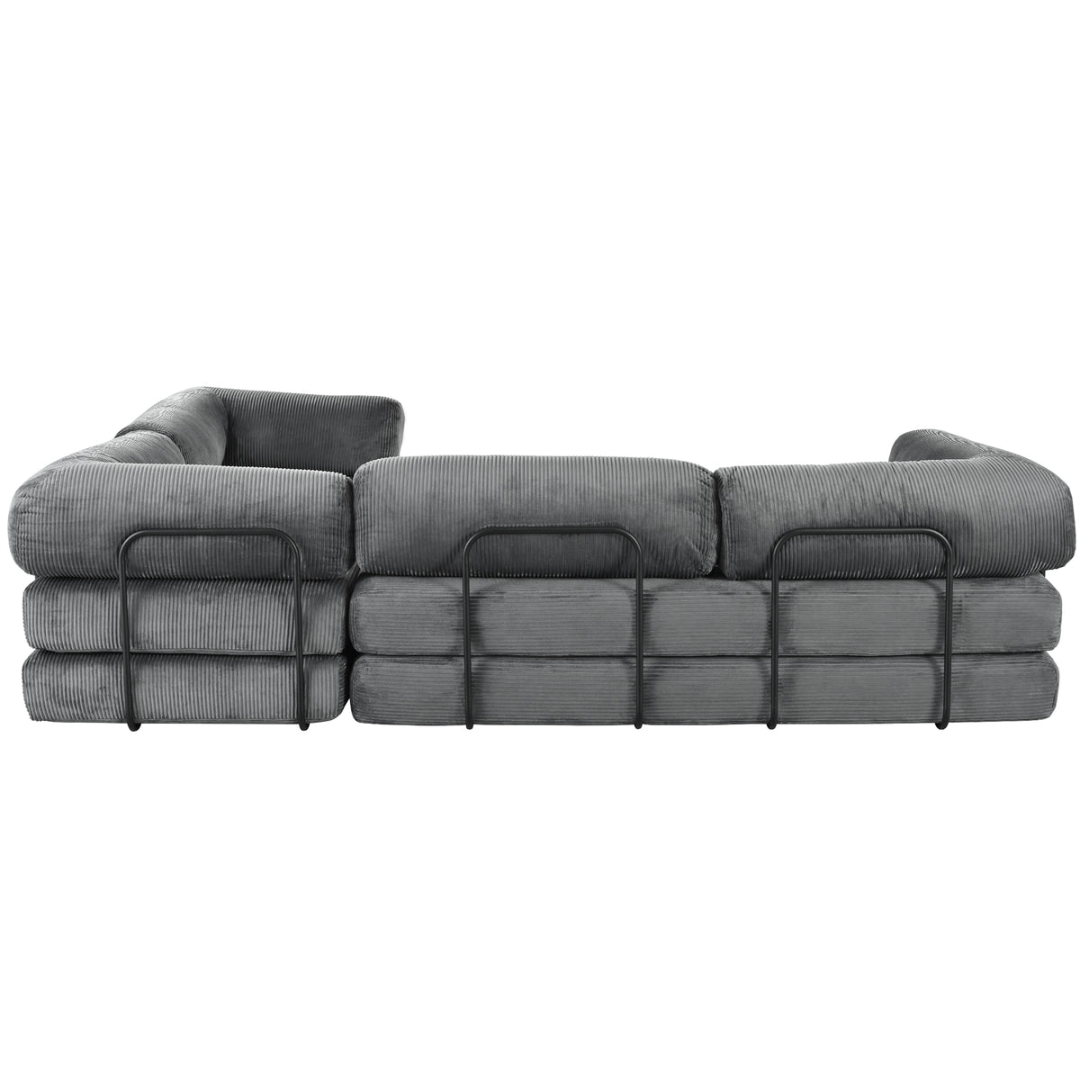 variant-group:rf-n711wy000448aae|Roomfitters L-Shaped Modular Sectional Sofa in Corduroy Fabric, Modern Couch for Living Room and Apartment, Gray