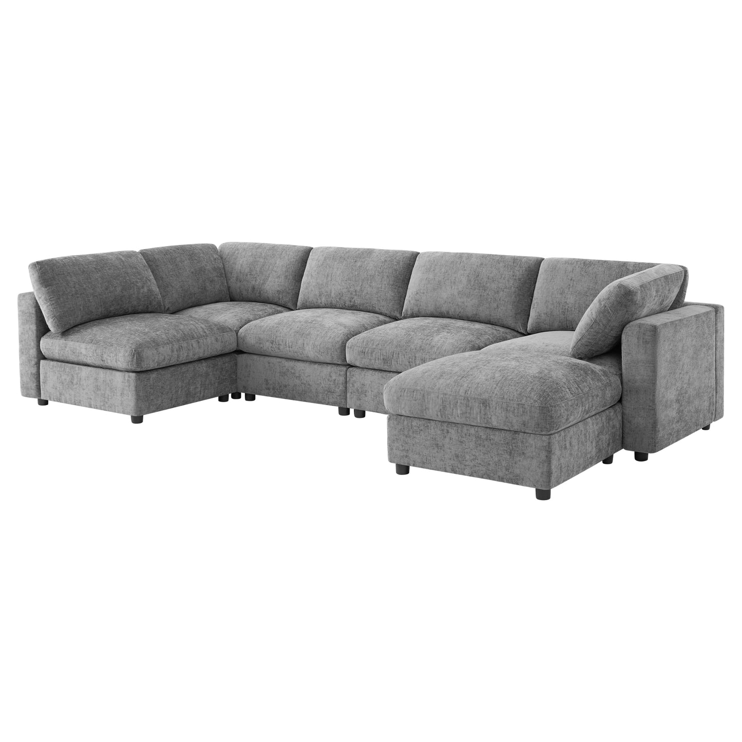 variant-group:rf-n723s9792g|Roomfitters 129 Inch Oversized U-Shaped Modular Sectional Sofa, Large Upholstered Living Room Seating Couch Furniture, Gray