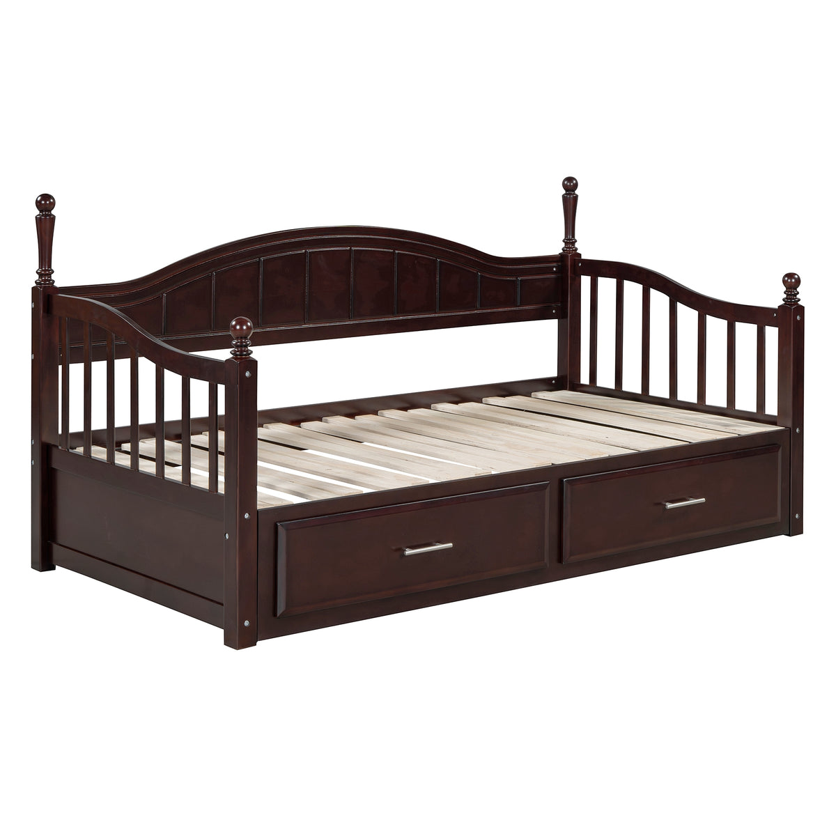 variant-group:rf-n733s173459p|Roomfitters Wooden Twin Size Daybed with Expandable Design, Twin Trundle and Two Practical Storage Drawers, Espresso