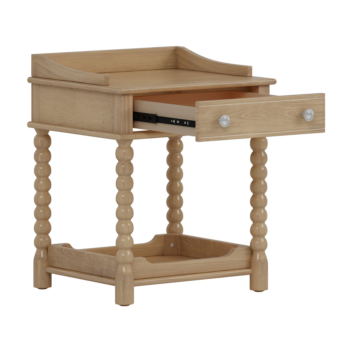 variant-group:rf-n733p206240m|Roomfitters Retro Nightstand Bedside Table with Open Shelf and Storage Compartment, Metal Handle Accent, Natural