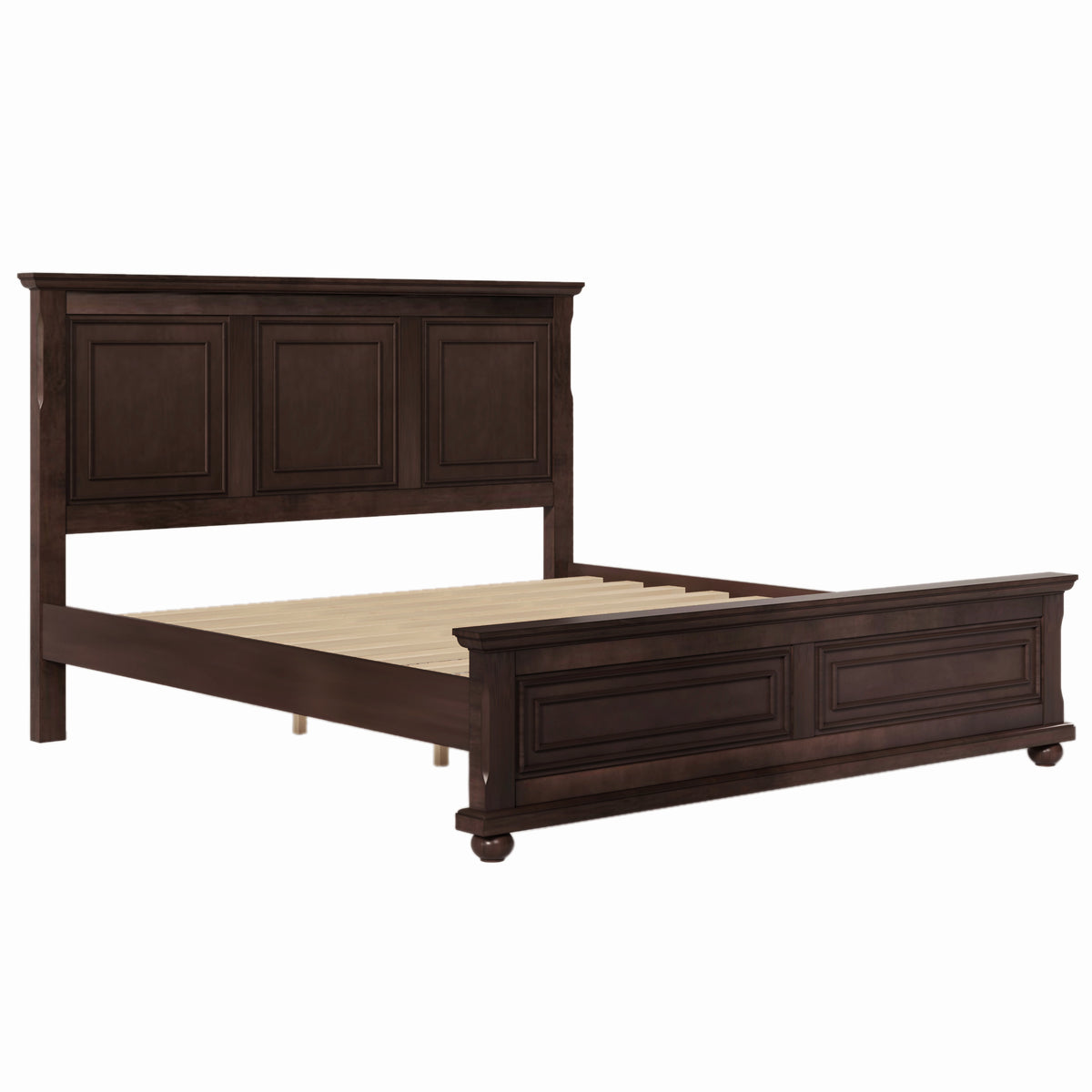 variant-group:rf-n701bs701p422951d|Roomfitters King Size Bed Frame with Paneled Headboard and Footboard, Traditional Wooden Platform Bed Frame, Brown