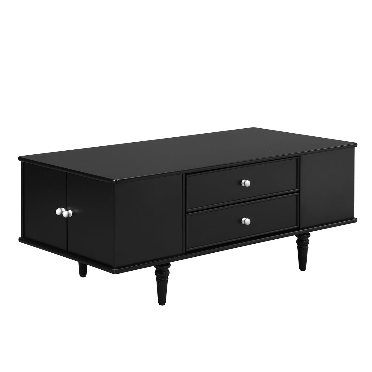 variant-group:rf-n724p286418b|Roomfitters Modern Rectangle Coffee Table with 4 Drawers and Hidden Side Storage, Solid Wood Legs, Black