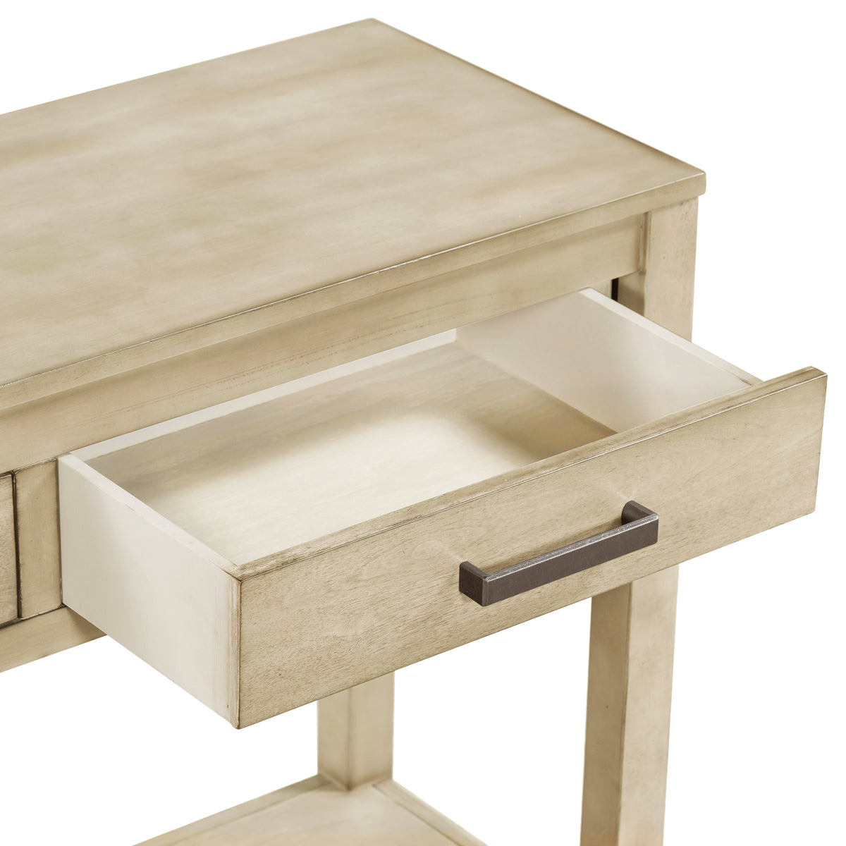 variant-group:rf-n711p410445e|Roomfitters 59.1" Farmhouse Entryway Table with 3 Drawers, Slim Console Sofa Table with Open Shelf for Hallway, Gray
