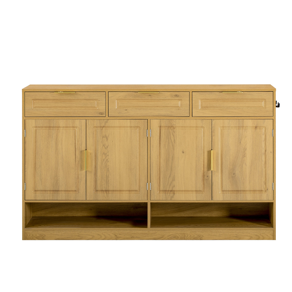 variant-group:rf-n711p345213o|Roomfitters 59.1" Farmhouse Sideboard Buffet Cabinet with 3 Drawers and 4 Doors, Kitchen Storage with Open Shelf, Natural