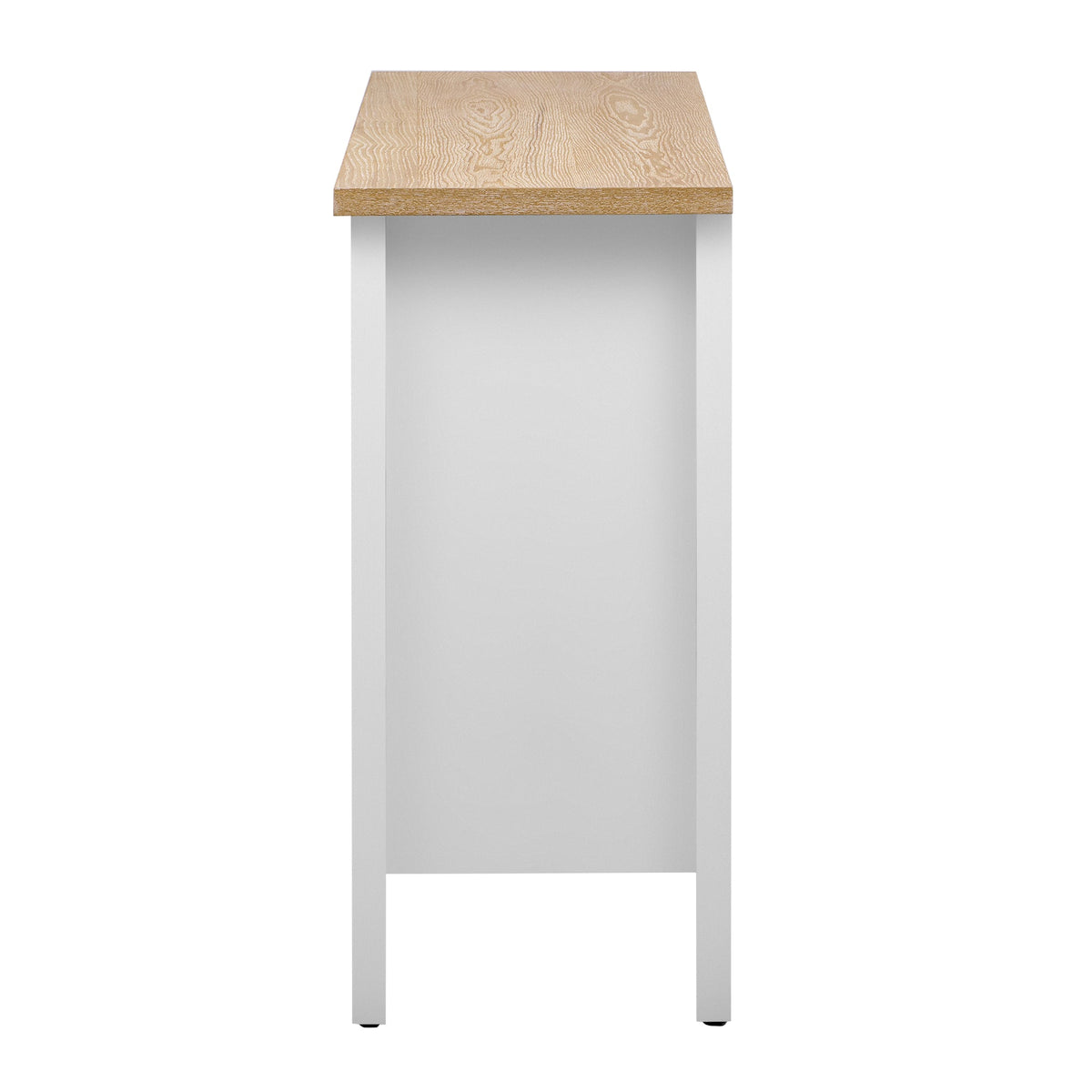 Roomfitters Retro TV Stand for up to 43 Inch TV, Media Console with Glass Cabinet Doors and Anti-Tip Safety Feature, White Roomfitters