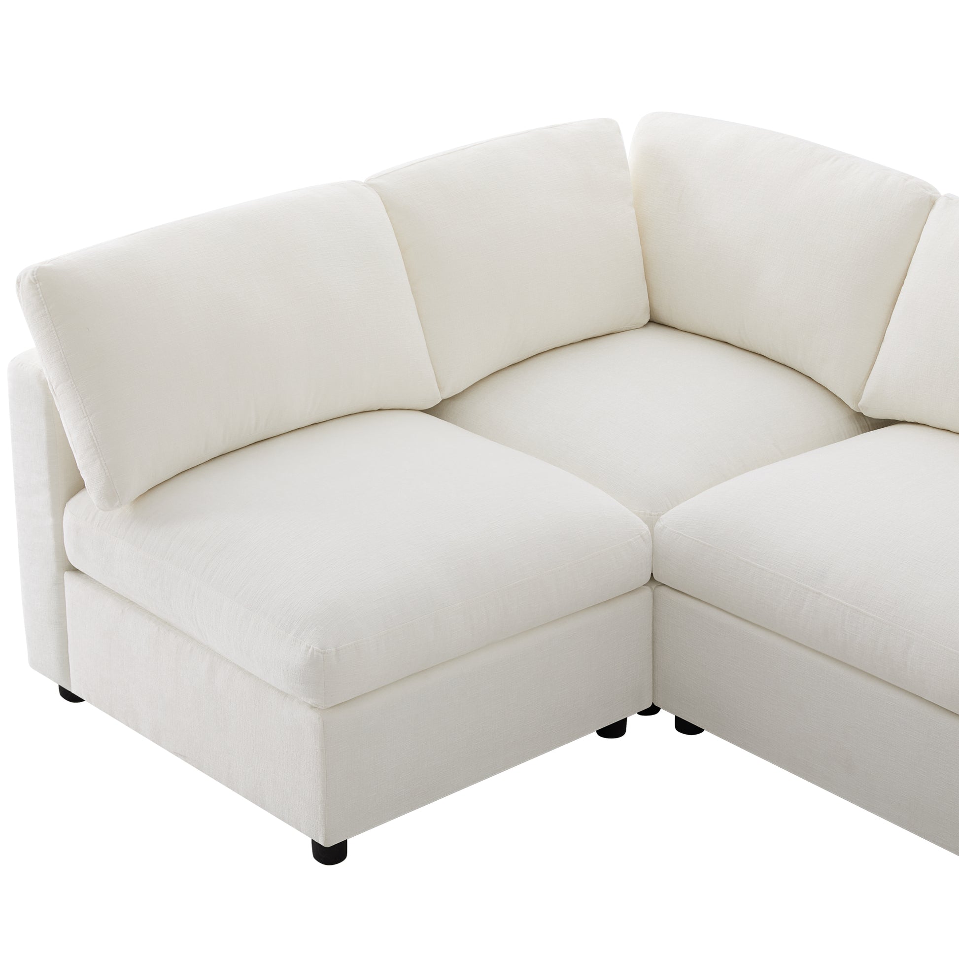 variant-group:rf-n723s9792a|Roomfitters 129 Inch Oversized U-Shaped Modular Sectional Sofa, Large Upholstered Living Room Seating Couch Furniture, White