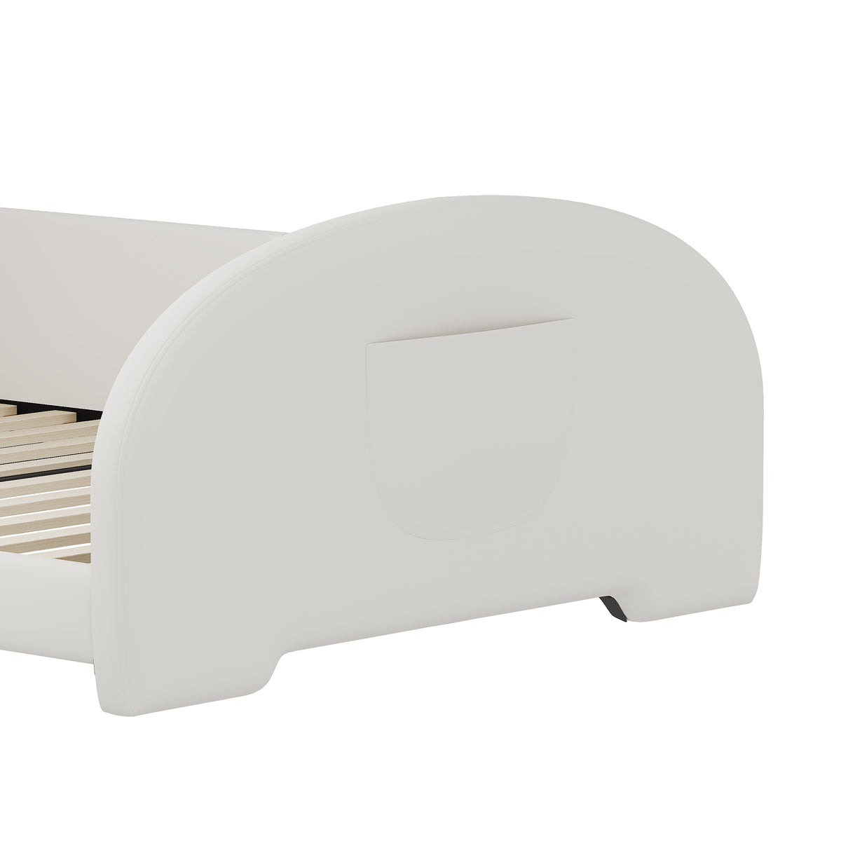 variant-group:rf-n733p198764k|Roomfitters Rabbit-Shaped Princess Twin Platform Bed with Upholstered Headboard and Footboard, White