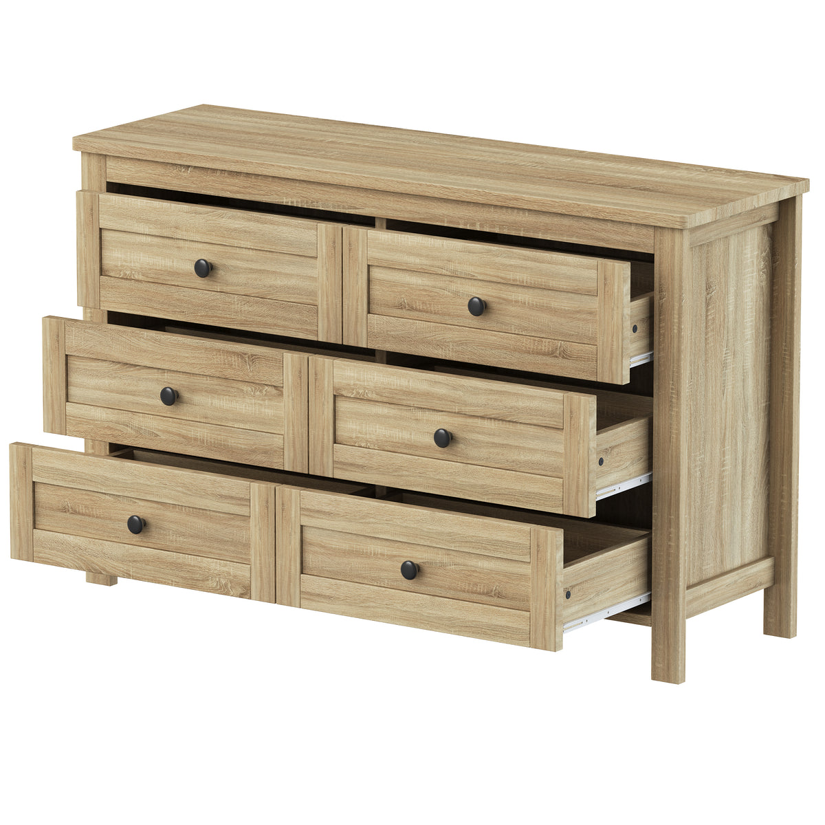 variant-group:rf-n733s369048m|Roomfitters 3 Piece Bedroom Set, Full Farmhouse Platform Bed with Sliding Headboard, Bedside Tables, Natural