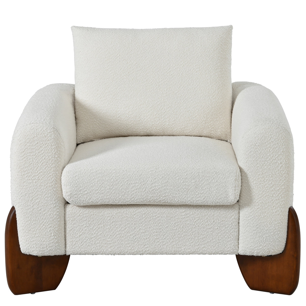 variant-group:rf-n711wy000479aaa|Roomfitters Modern 3-Piece Living Room Sofa Set, Bouclé Fabric Loveseat and 2 Armchairs Pack, Beige Pinewood Lounge