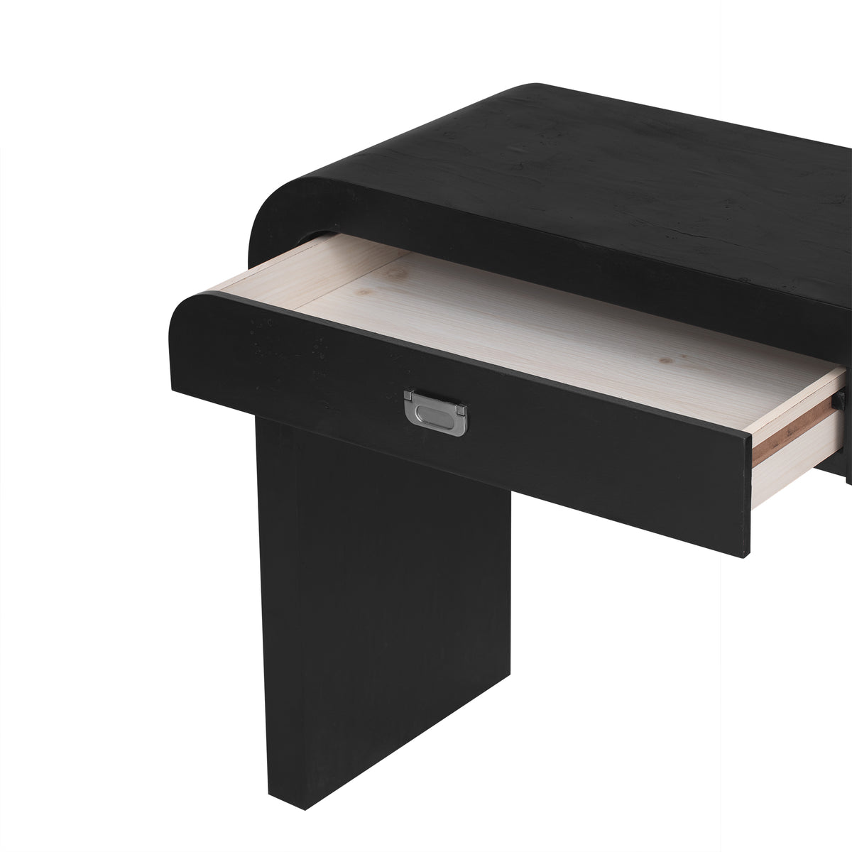 variant-group:rf-n711p216235b|Roomfitters 60'' Modern Wooden Console Table with 2 Storage Drawers, Burl Veneer Entryway Table with Metal Handles for Living Room, Hallway or Office, Black