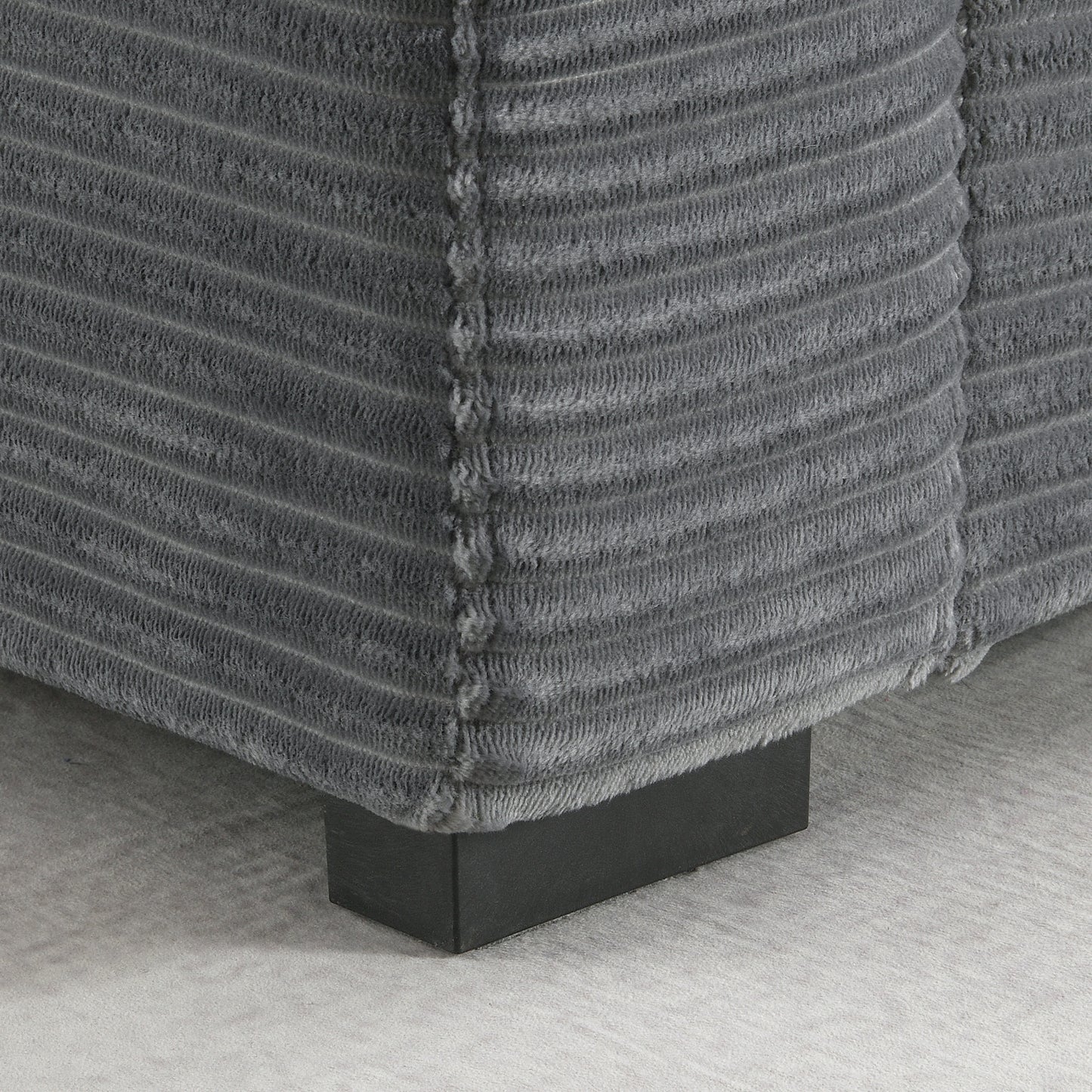 variant-group:rf-n723s1187e|Roomfitters 104 Inch Modern L-Shaped Sectional Sofa with Cup Holders, Comfortable Corduroy Upholstered Corner Couch, Gray
