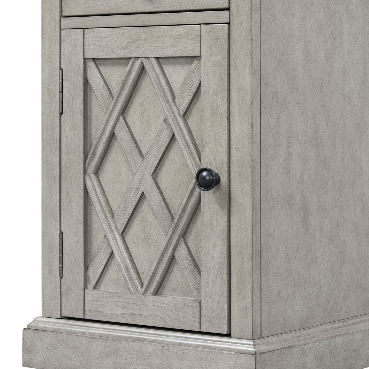 variant-group:rf-n724p353565e|Roomfitters Classic Charging End Table with USB Ports and Storage Drawer, Antique Gray