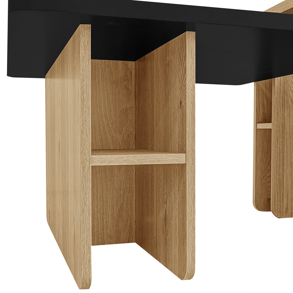 variant-group:rf-n724p294661b|Roomfitters Farmhouse Nesting Coffee Table Set of 2, Rectangle Wood Finish Accent Tables for Living Room and Sofa Side, Black