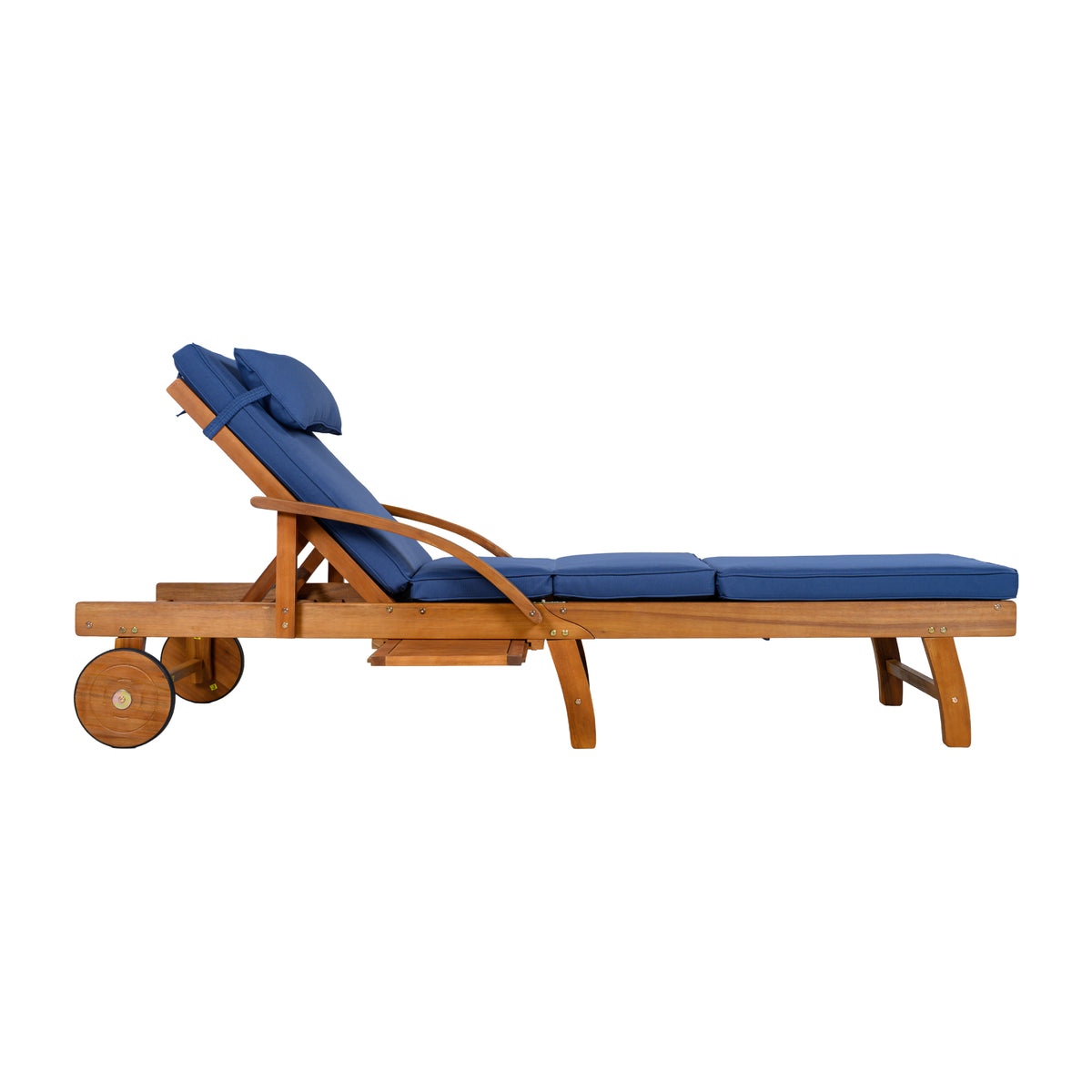 variant-group:rf-n711p415859c|Roomfitters Modern Resort Navy Blue Acacia Wood Outdoor Chaise Lounge Chair, Poolside Recliner, Retractable Tray