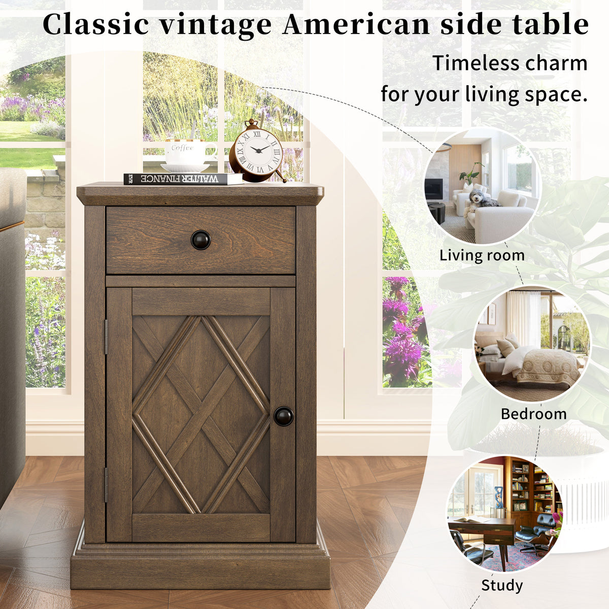 variant-group:rf-n724p353565p|Roomfitters Classic Charging End Table with USB Ports and Storage Drawer, Antique Espresso