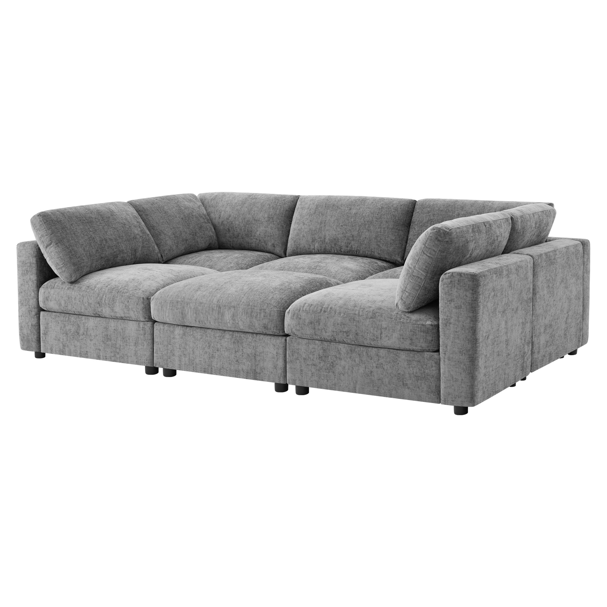 variant-group:rf-n723s9792g|Roomfitters 129 Inch Oversized U-Shaped Modular Sectional Sofa, Large Upholstered Living Room Seating Couch Furniture, Gray