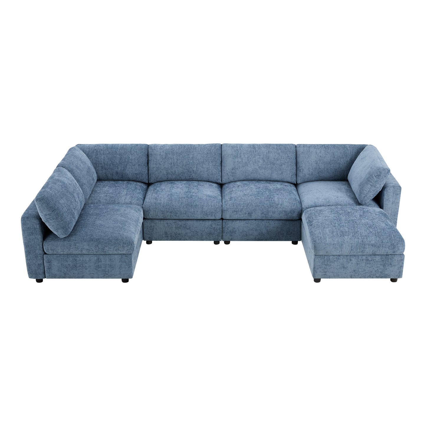 variant-group:rf-n723s9792k|Roomfitters 129 Inch Oversized U-Shaped Modular Sectional Sofa, Large Upholstered Living Room Seating Couch Furniture, Blue