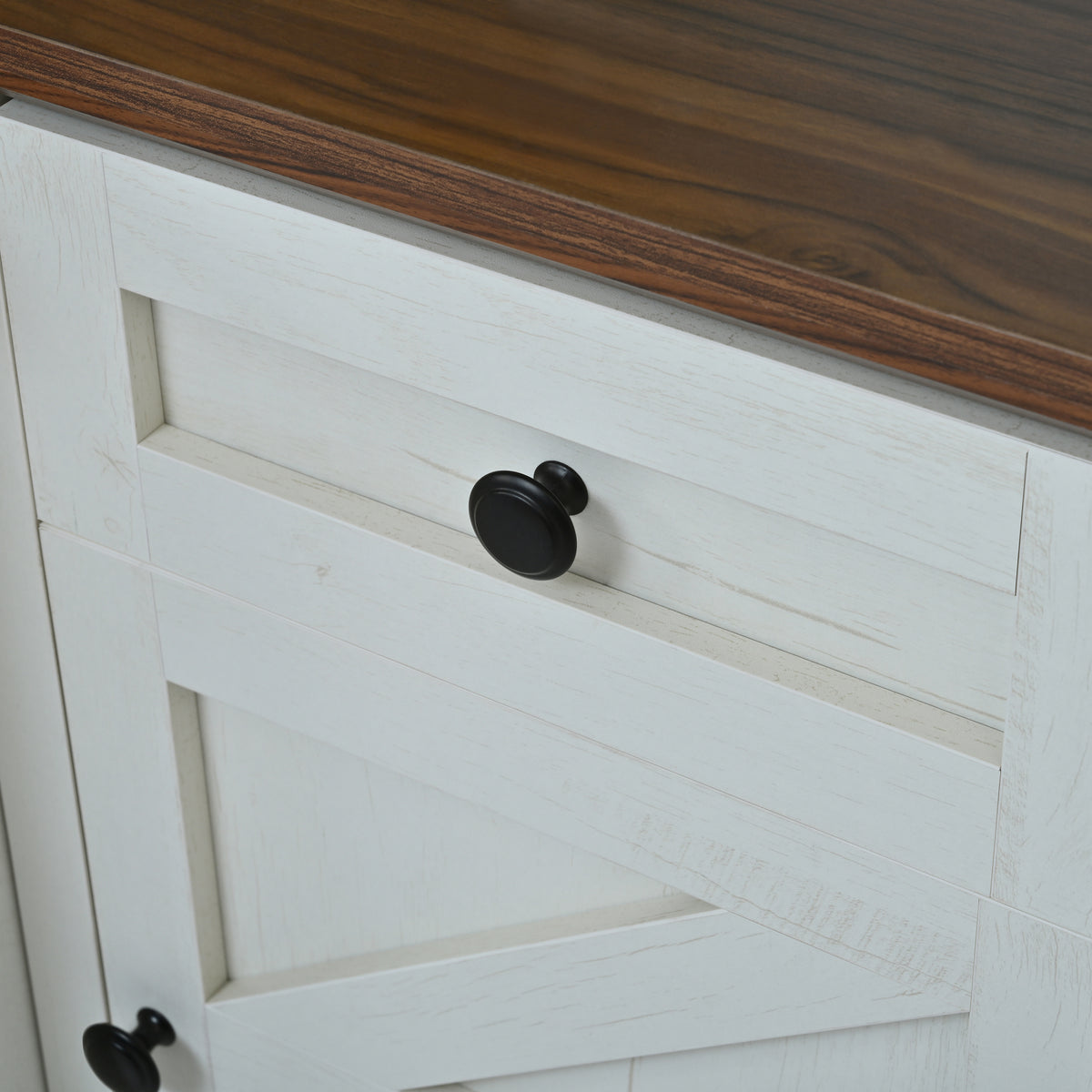 variant-group:rf-n724sj000154aak|Roomfitters 98.8"W Farmhouse Wall Unit Entertainment Center, 4 Barn Doors, White & Walnut