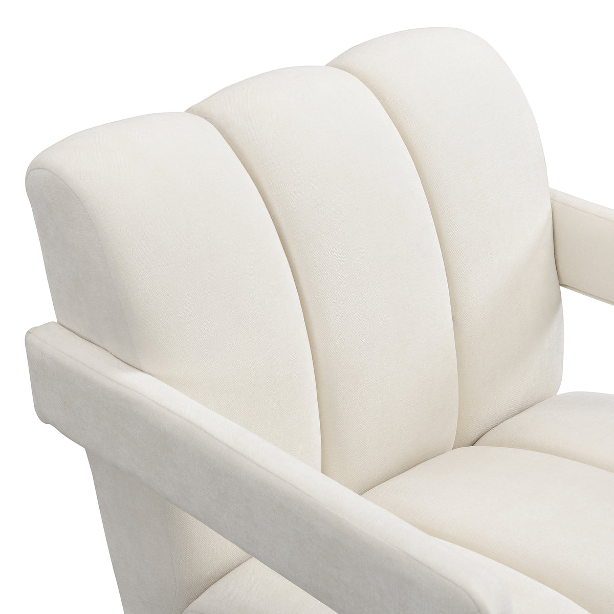 variant-group:rf-n724p256551a|Roomfitters Modern Minimalist Leisure Armchair with L-Shaped Armrests and Polyester Upholstery, White