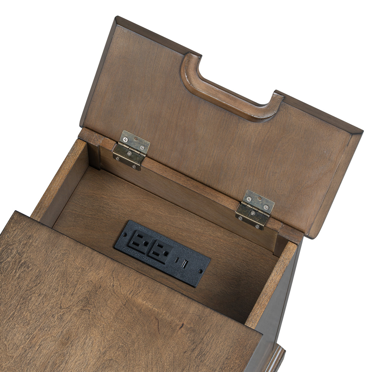 variant-group:rf-n724p353565p|Roomfitters Classic Charging End Table with USB Ports and Storage Drawer, Antique Espresso