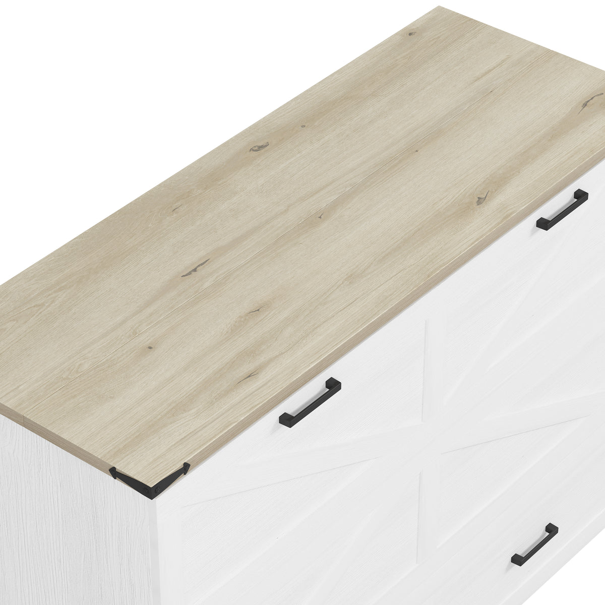 variant-group:rf-n733s361778w|Roomfitters Queen Farmhouse Murphy Cabinet Bed with Charging Station, Foldable Platform Bed with Storage Drawer, White