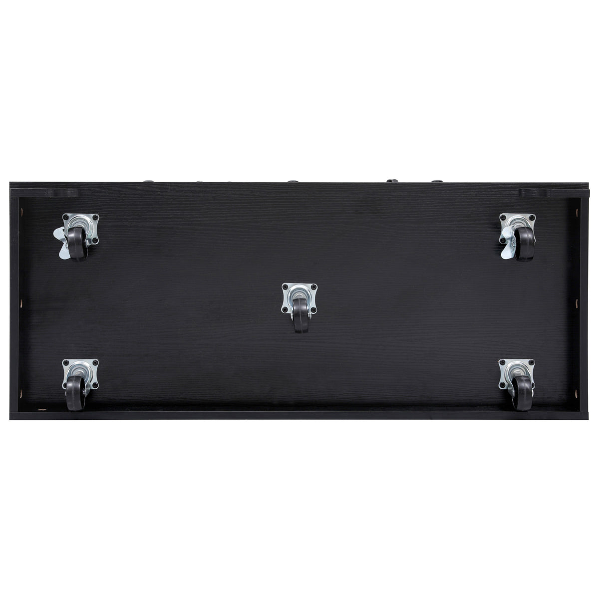 variant-group:rf-n707p254872b|Roomfitters 46.5" Rolling Kitchen Island with Drop Leaf, Mobile Cart with 2 AC Outlets & USB, Beaded Drape & 3 Drawers, Black