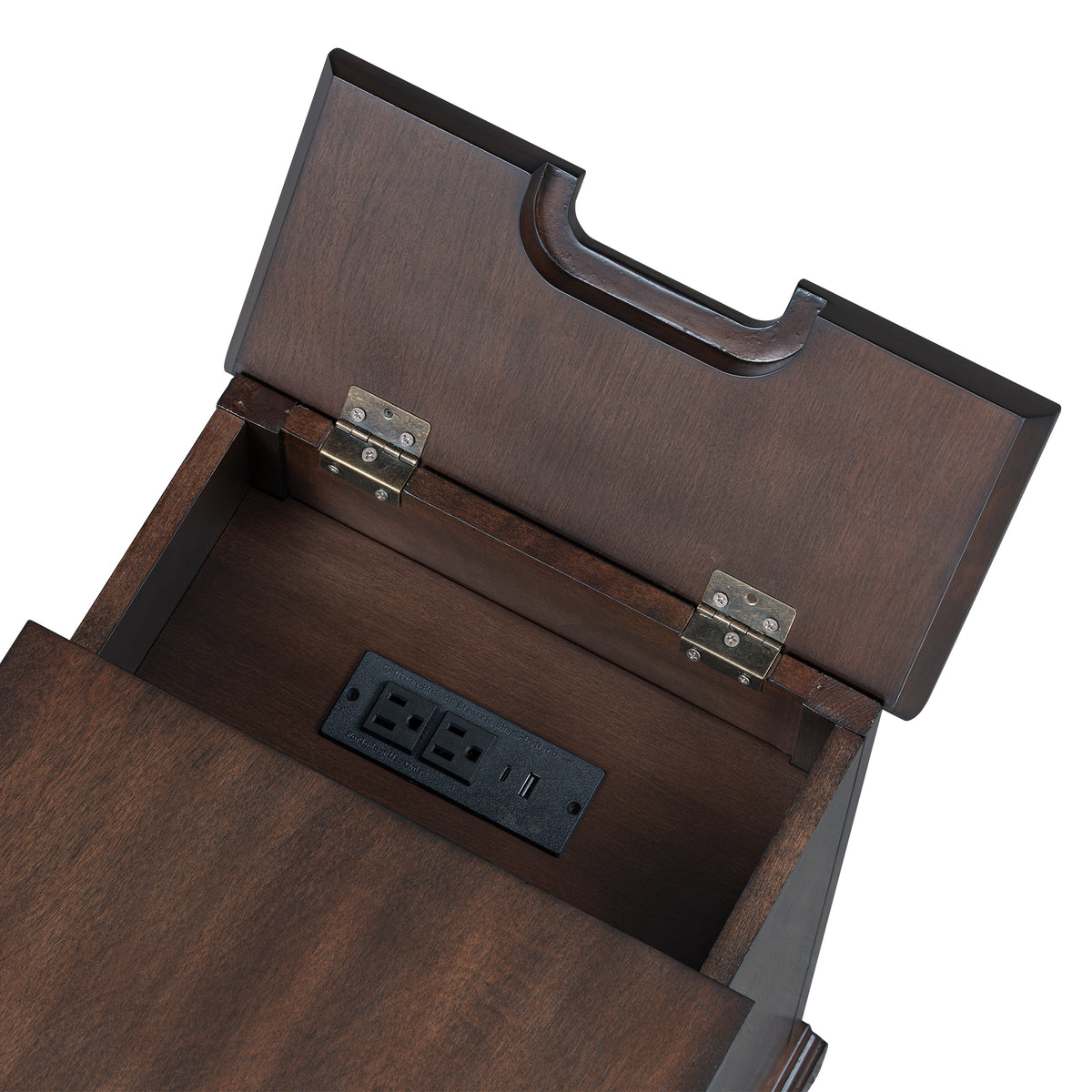 variant-group:rf-n724p353565d|Roomfitters Classic Charging End Table with USB Ports and Storage Drawer, Antique Brown