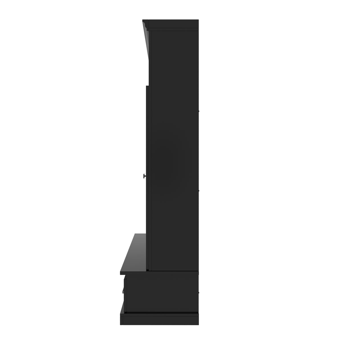 variant-group:rf-n724sj000139aab|Roomfitters 78.7" Hall Tree with Bench, 5 Cubbies, 4 Doors, 5 Drawers, Adjustable Shelves, Black