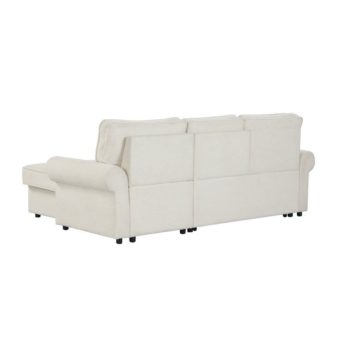 variant-group:rf-n711wy000466aaa|Roomfitters 95" Convertible Sectional Sleeper Sofa L-Shaped Couch with Storage Chaise and Pull Out Bed for Living Room, Beige