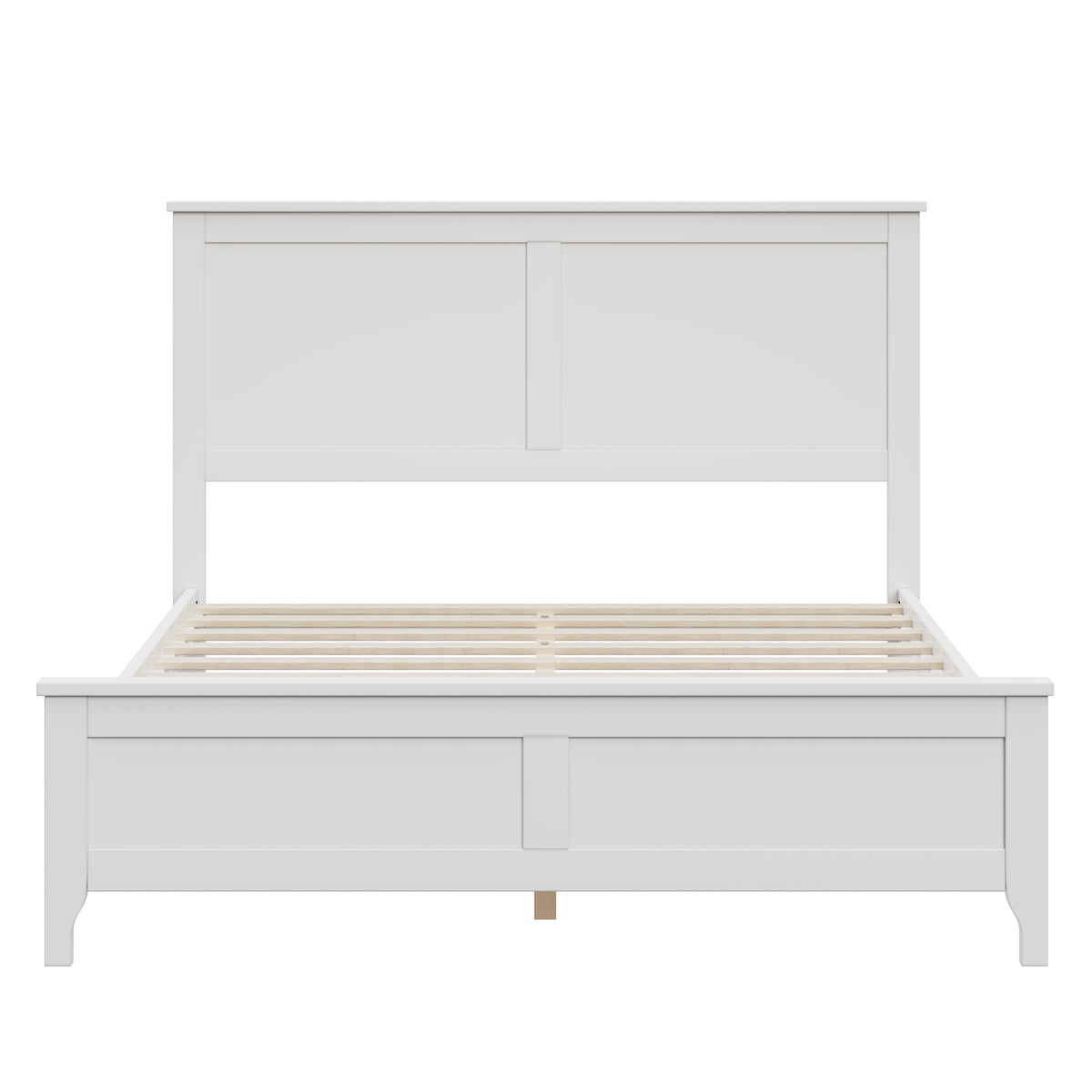 variant-group:rf-n701p407155k|Roomfitters Full Size Bed Frame with Paneled Headboard and Footboard, Traditional Wooden Platform Bed Frame, White