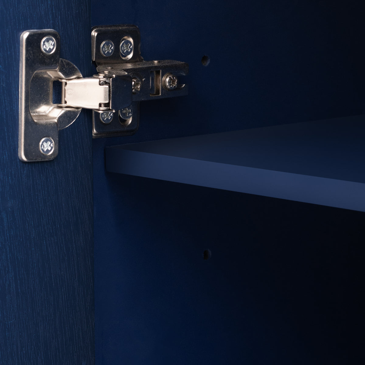 variant-group:rf-n711p415846v|Roomfitters Modern Rustic Navy Blue Curved Wave Pattern Console Table with Adjustable Storage Shelf and Elegant Wooden Handles