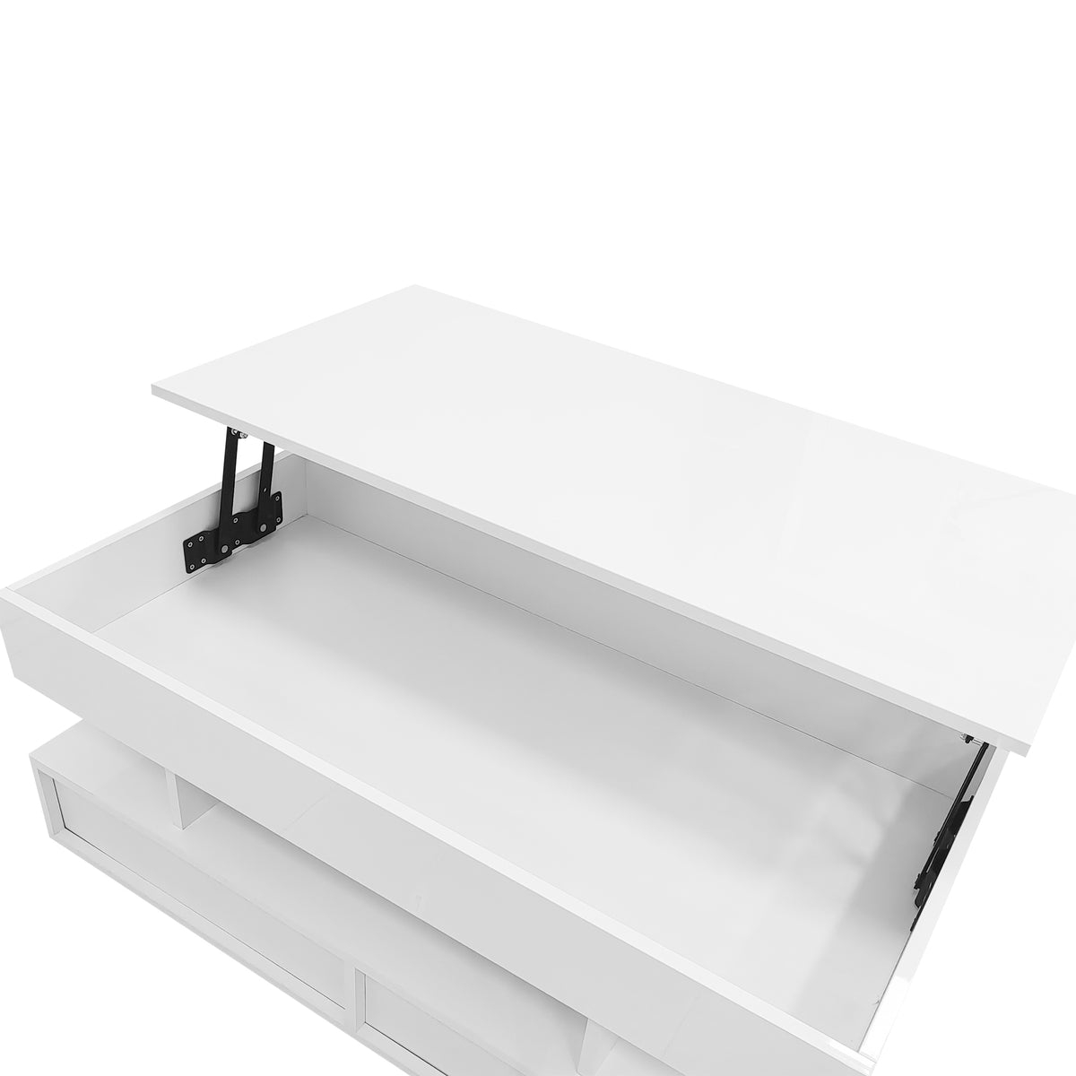 variant-group:rf-n724p290058k|Roomfitters Lift-Top Coffee Table with Hidden Storage and 2 Drawers, Multi-Functional Modern Table, White