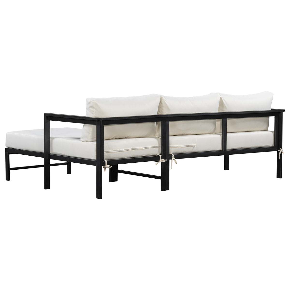 variant-group:rf-n711wy000480aaa|Roomfitters Modern L-Shaped Outdoor Sectional Sofa, 3-Seater Patio Conversation Couch, Beige Cushions, Iron Frame