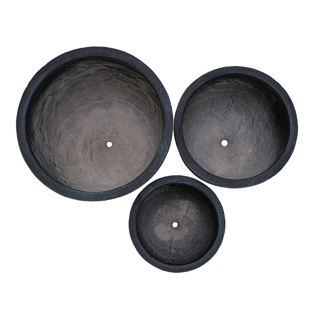 variant-group:rf-n711p406660b|Roomfitters Lightweight MGO Planter Set of 3, Round Weather Resistant Outdoor Indoor Flower Pots for Garden Patio, Black