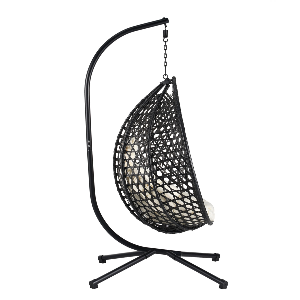 variant-group:rf-n711p255131a|Roomfitters Versatile Hanging Egg Chair for Indoor and Outdoor Use, Black+Beige