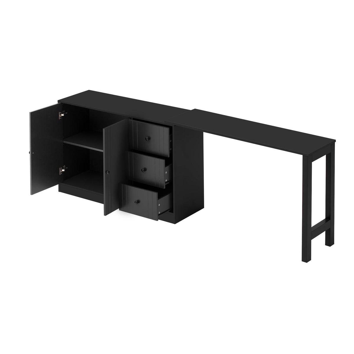variant-group:rf-n711p334768b|Roomfitters Extendable Sideboard Buffet Cabinet with Storage, Multifunctional Console Table for Dining Room, Black
