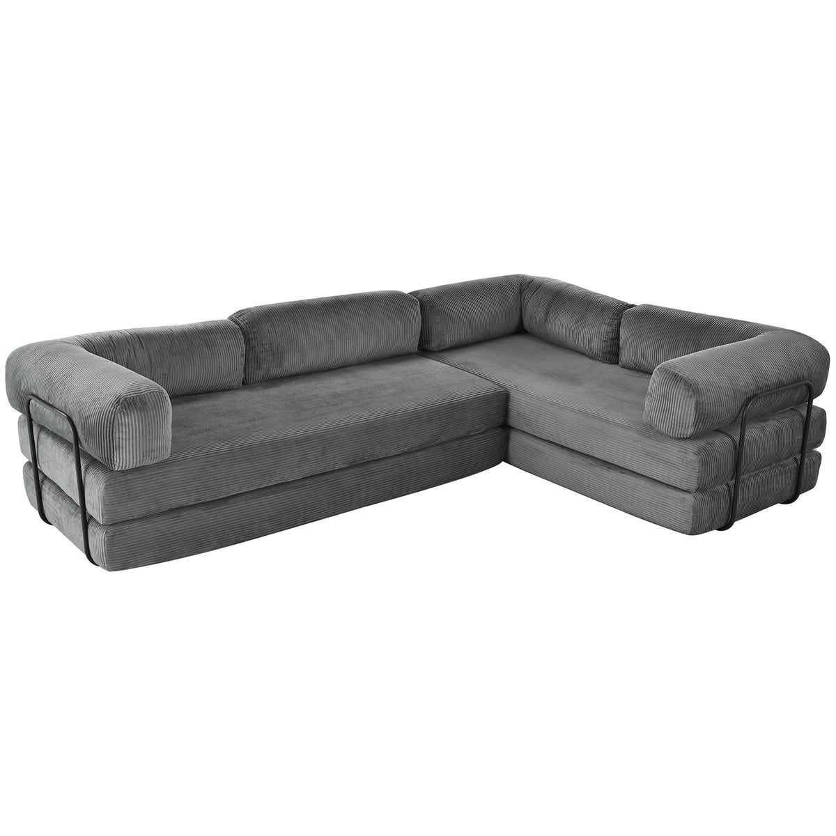 variant-group:rf-n711wy000448aae|Roomfitters L-Shaped Modular Sectional Sofa in Corduroy Fabric, Modern Couch for Living Room and Apartment, Gray