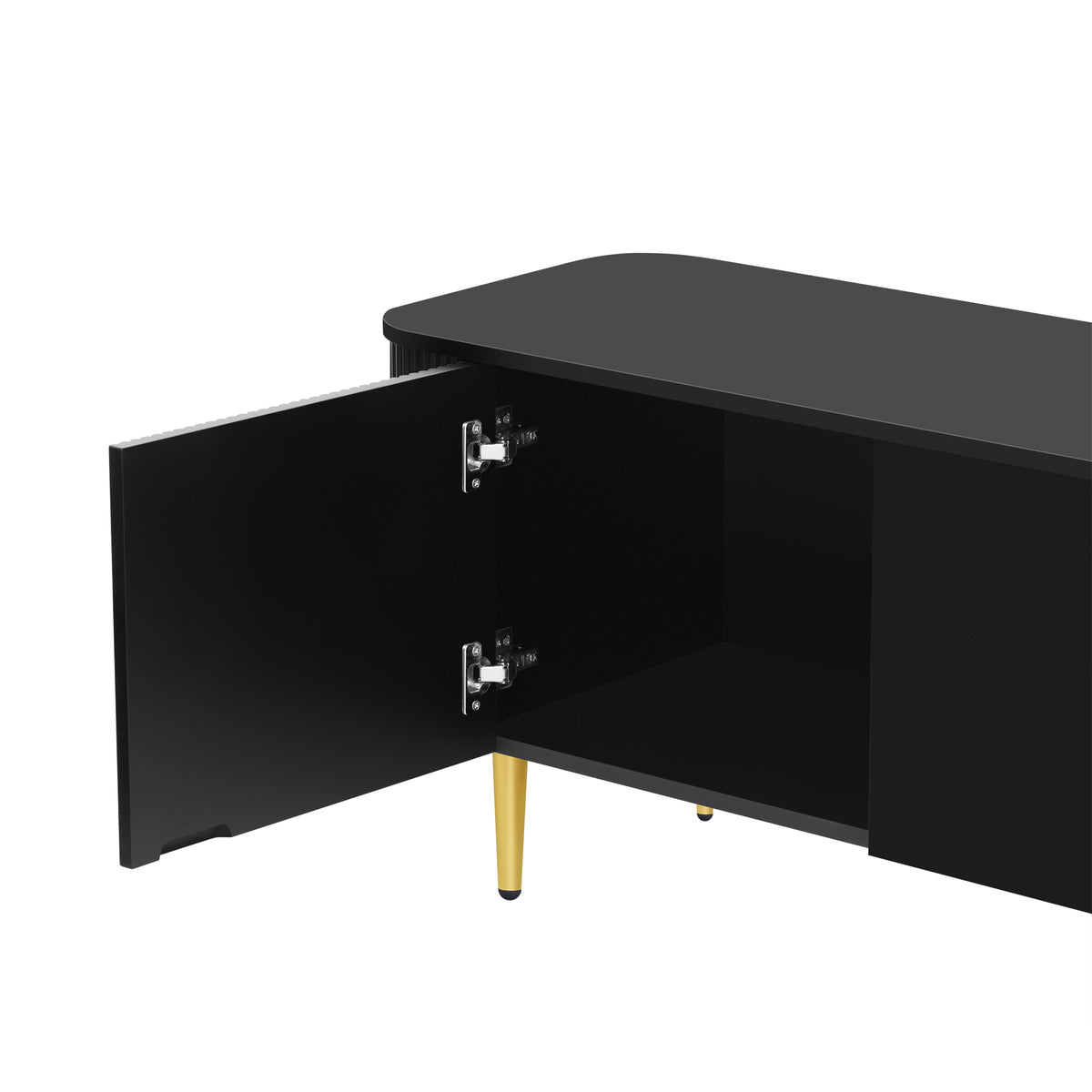 variant-group:rf-n724sj000143aab|Roomfitters Minimalist TV Stand for up to 85 Inch TV, Entertainment Center with Four Spacious Cabinets, Black